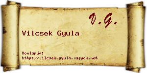 Vilcsek Gyula névjegykártya